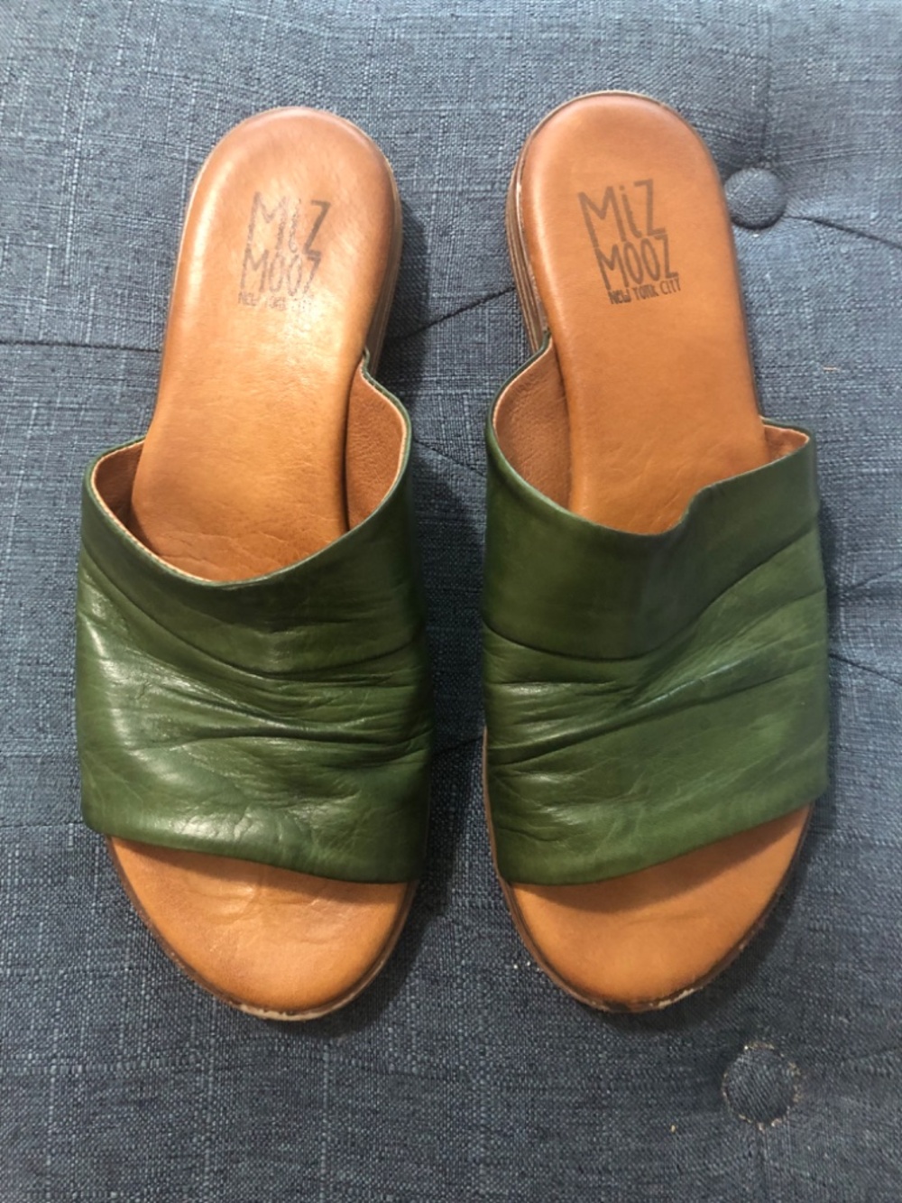 Miz Mooz 39 Delilah leather sandal green - Picture 2 of 7